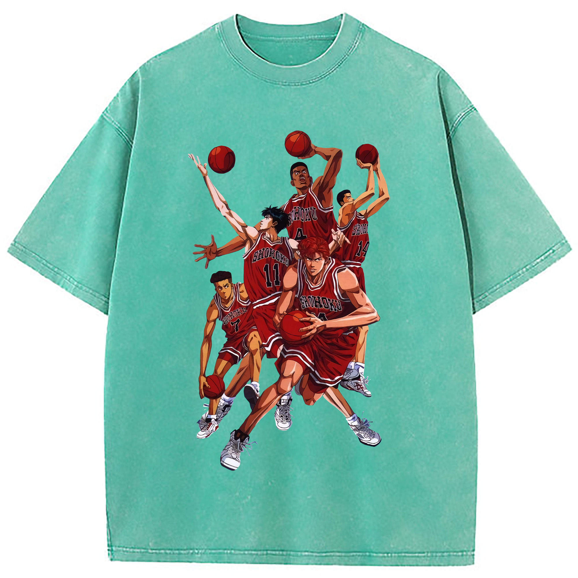 （画像用） SLAM DUNK／スラムダンク 綿100% ヴィンテージ風 半袖Tシャツ（フロントプリント）